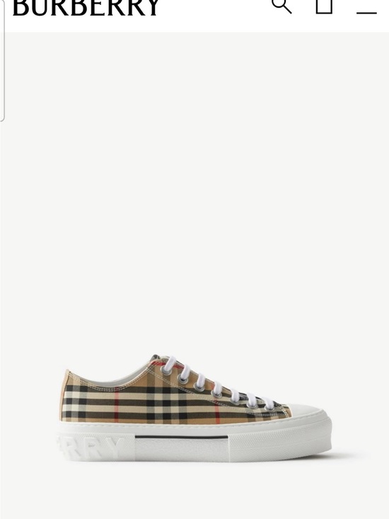 Burberry Shoes - Burberry Beige Check Low-Top Sneaker with White Sole Barely Worn (EU 40/9.5 US)